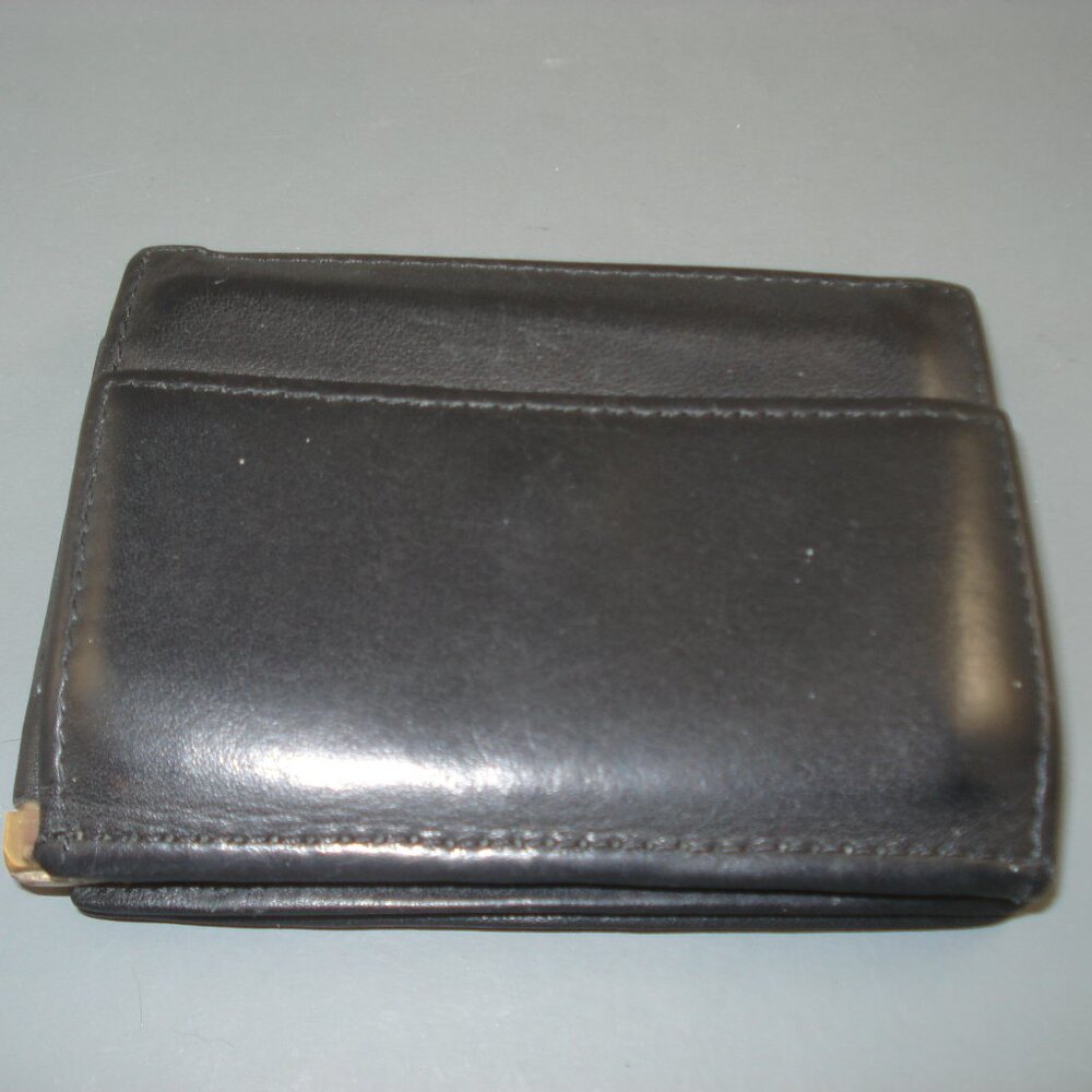 Royce Trifold Black Leather Wallet